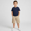 GS EST 1981 Embroided Cargo Pocket Beige Cotton Shorts 15038