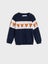 FB Fox Panel Navy Blue Sweater 10879