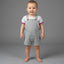 LL Textured White Top with Grey Dungaree 2 Piece Set 12876