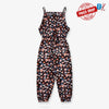 B.X Red & Skin Flowers Black Lenan jumpsuit 9716
