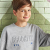 MX Embossed Brooklyn Textured Grey Sweatshirt 15152