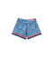 OM ZigZag Rough Bottom Girls Denim Blue Shorts 10794