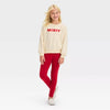 CJ Plain Red Warm Inner Furr Legging 13382