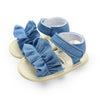 Magic Prewalker Denim Front Frill Style Blue Soft Bottom Sandal 11051