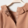 ORCH Embroided Pear Stripes Style Brown Long Sweater Shirt 10905