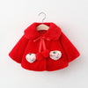 Strawberry Applic Soft Fur Red Snow Cape Shawl 12243