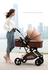 Multifunctional Elite Baby Stroller with European Style Car Cot 3 in 1 Brown 12906