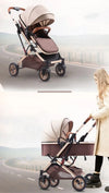 Multifunctional Elite Baby Stroller with European Style Car Cot 3 in 1 Brown 12906
