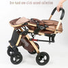 Multifunctional Elite Baby Stroller with European Style Car Cot 3 in 1 Brown 12906