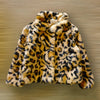B Full Furr Leopard Print Brown Warm Jacket 11825