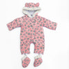Paris Tiger Face Quilted Pink Warm Snow Suit 11861
