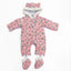 Paris Tiger Face Quilted Pink Warm Snow Suit 11861