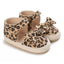 VLSN Leopard Print Brown Bow Style Prewalker 13936