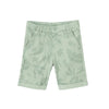 TAO All Over Leaves Printed Floded Bottom Green Shorts 13303