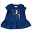 GRG Gold Glitter Stars & Unicorn Navy Blue Baby Girl Top 5102