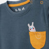 5.10.15 Snail Embroided With Small Pocket Thermal Cadet Blue Sweatshirt 13759