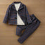 SHEN kids Check Pant Coat Blue Suiting Set 13991