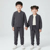 L&S Mock Neck Plain Terry Zipper with Trouser Grey Tracksuit 14680