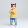 5.10.15 Small Cup Shape Pocket With Flower Embroided Terry Yellow Mock Neck Zipper 14597