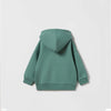 ZR Kangroo Pocket Soft Green Fleece Zipper Hoodie 12047