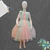 B.B Pearls Belt Peach With Soft Green Fancy Frock With Inner & Trouser 11616