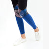 L&S Girls Never Give Up Retro Knee Panel Black Legging 14917