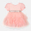 CN Sequin Front Belt Flare Bottom Pink Fancy Frock 10731
