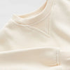 ZR Crew Neck Loose Style Fleece Cream Sweatshirt 12207