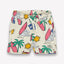 ZM Big Waves Print Palm Tress Cream Terry Shorts 14192