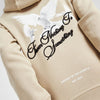 HR Pigeon Print Back Embroieded Beige Fleece Hoodie Tracksuit 14260