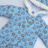 Paris Tiger Face Quilted Warm Blue Snow Suit 11862