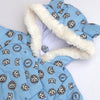 Paris Tiger Face Quilted Warm Blue Snow Suit 11862