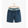 L&S All Over Palm Tree Print Blue Terry Shorts 11299