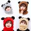 CN Panda Embroided Face Cover Warm Sherpa Grey Cap 12613
