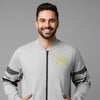 HF The Concept Of Game Applic CamuFlage Stripes Slevees Mock Neck Grey Terry Zipper 14339
