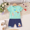 Yougi Turquoise Yes Heart Butterfly Applique 2 Piece Set 2277