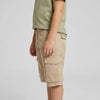 GS EST 1981 Embroided Cargo Pocket Beige Cotton Shorts 15038