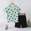ZM Toco Bird Print Green 2 Piece Shorts Set 10966
