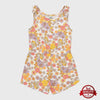 LDX Orange & Pink Polka Flowers White JumpSuit 11704