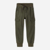L&S Cargo Pockets Textured Green Trouser 11528
