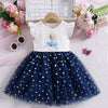 BXDN Aplic Frozen White With Blue Frock 10810