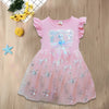 BXD Sequin Style Frozen Foil Print Bottom Pink Frock 11630