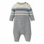 OVS Sleek Contrast Blue Line Grey Knitted Romper 10918