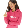 FC Print Dark Pink Fleece Hoodie 13051
