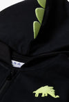 5.10.15 Applic Dino Kangroo Pocket Zipper Hoodie With Terry Trouser Black Tracksuit 14691