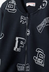 L&S Champion 92 Terry Mock Neck Zipper With Trouser Navy Blue Tracksuit 14706