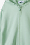 5.10.15 Sided Pocket Pistachio Terry Zipper Hoodie 14576