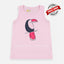 OK Happy Bird Printed Light Pink Tank Top 4786