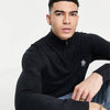 FC Logo Zip Front Mock Neck Fleece Black Sweatshirt 10044