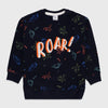 HM ROAR Embroided Dino Navy Blue Fleece Sweatshirt 12250